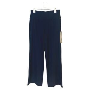 Diane Gilman Navy Wide Leg Stretch Pull-On Pants Small NWT Comfort Fit